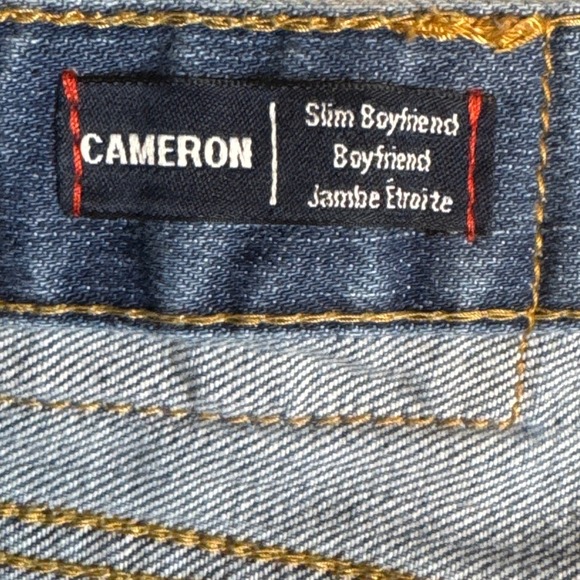 Distressed Boyfriend Jeans Bandana Patch True Religion Cameron Slim Women's 26 - Picture 5 of 16